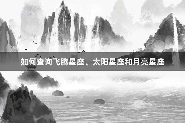 如何查询飞腾星座、太阳星座和月亮星座